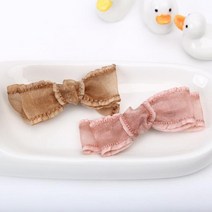 왕님 쁘띠 리본 헤어 집게 핀