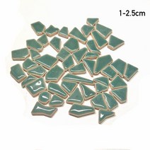 붙이는타일 벽데코 타일 스페인 거실 폴리싱 모자이크 400g 14.11oz(약 310-340pcs) 도자기 1-2.5cm 0.4mm 두께 세라믹 돌 diy 공예 재료, 중국 녹색