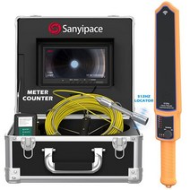 Sanyipace 로케이터 및 거리 카운터가 있는 하수구 카메라 9인치 LCD 512Hz Sonde 수신기가 50 3m(165피트) 파이프 검사 카메라 파이프 로케이터 IP68 방, F929DJTX-165FT