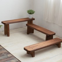 야외평상의자 원목 조립식 평벤치 등나무 일본식 의자, 60x20x15cm