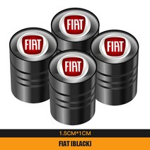 금속 타이어 밸브 캡 자동차 엠블럼 에어 스템 커버 피아트 500 그란데 푼토 티포 프리몬트 스틸로 브라보, 06 A Black Fiat, 06 A Black Fiat