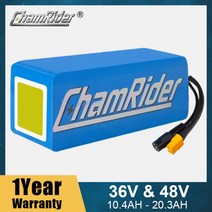 전동킥보드배터리 ChamRider 36V Ebike 배터리 48V 20A 30A BMS BaFang 500W 700W 18650 21700 셀 리튬 팩 자전거 전기 스쿠터, CHINA, Samsung 48V14.5AH, 1.36V 104AH