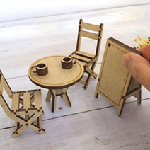 채색가능 나무 미니어처 만들기 테라스 DIY 조립 키트