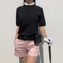 로로얼로이 여성골프상의 봄 여름 텐셀 베이직 냉감 쿨 골프 시원한 니트 반팔 티 예쁜골프웨어