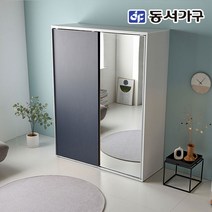 동서가구 네오 라비오 슬라이딩 댐퍼도어 내부구조 거울 옷장 택1 시리즈, 네이비