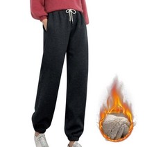 승마바지 Laamei-캐주얼 따뜻한 플러시 레깅스 두꺼운 플리스 바지 여성용 솔리드 컬러 끈 스웨트팬츠 20, 02 black_01 S