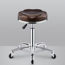 업소용 미용실 보조 의자 높낮이 조절 스툴, 갈색 반달