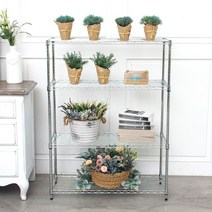 메탈 스탠드선반 900 4단 실버, 1개