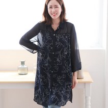 엄마옷 백합사 소르본느 루즈 쉬폰 롱 블라우스 셔츠[P201ST310] 40대 50대 중년여성의류 여성용 마담 미시옷