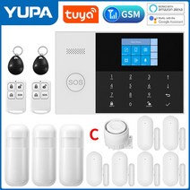 무선 모션 센서 감지기 와이파이 GSM 홈 보안 경보 투야 스마트 도난 알렉사 및 구글 다채로운 LCD 인치, 없음, 33.C - EU 플러그