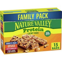 미국직구 네이처 밸리 단백질 그라놀라 바 스낵 버라이어티 팩 쫄깃한 바 15ct, 상세참조, 수량