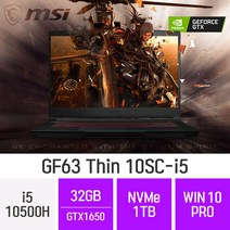 MSI 게이밍 노트북 GF시리즈 GF63 Thin 10SC-i5 [CPU i5-10th ->i5-11th 무상 업그레이드], 32GB, 1TB, 윈도우 포함, 1TB, WIN10PRO, 코어i5″ class=”wr-img”></a></div></div></div></div><div class=