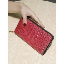 클러치가방 구미 패션 여성 가죽 지퍼 지갑 클래식 크로커다일 롱 머니클립 소가죽 클립