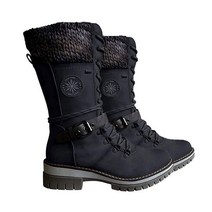 승마부츠여성남성장화가죽스웨이드승마장비프로텍터용품여성 니트 Mid-high 부츠 Wool Stitching Marti Mid, 12 38