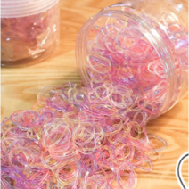 [모모상점] 일회용 어린이 헤어 고무줄 헤어 밴드 고무줄 투명끈 헤어 고무줄 600개 이상