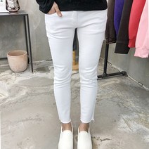 용된다 남자 빅사이즈 스판 슬림핏 화이트진 청바지