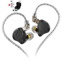 무선 블루투스 이어폰 헤드폰 KZ ZS10 PRO X 하이브리드 기술 1DD 4BA 금속 유선 저음 HIFI 인 모니터 게, 05 AZ10 Black No MIC