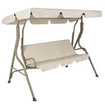 그네의자 발리 스윙 포토존 회전 원목 라탄 흔들 의자 3좌석 스윙 캐노피 시트 쿠션 커버 세트 파티오 의, 05 Beige