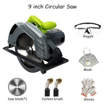 슬라이딩 각도절단기 목공 다기능 전기 톱 목재/금속/석재/타일 커터 절단 각도 조절 휴대용 절단기 지원 slotting, [03] 9 inch, 9 inch
