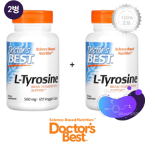 [2병] 닥터베스트 L 티로신 500mg 120캡슐 타이로신 효능 노르 에피네프린 전구체
