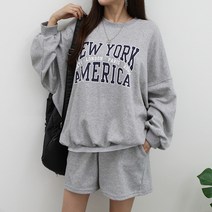 [쏭스타일] 뉴욕맨투맨반바지세트