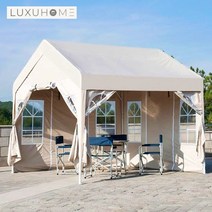 럭시홈 프리미엄 쉘터 캐노피 천막 장박텐트, A5 - 프레임+지붕+민자4면, 베이지