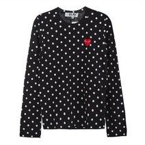꼼데가르송 하트 로고 패치 여성 도트 티셔츠 P1T165 BLACK