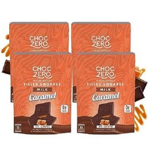 ChocZero 초코제로 무설탕 밀크 초콜릿 카라멜 필링 5.4oz(150g) x 4봉지, Milk Chocolate Caramel