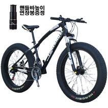 쇼핑타임 4.0 산악 광폭 타이어 자전거 팻바이크 30단, 21단, 26인치, 실버