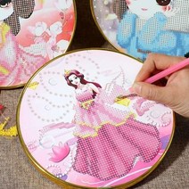 L.ONLINESHOP어린이 DIY 보석 십자수 비즈 꾸미기 액자포함 may93 십자수도안 십자수실 십자수원단 프린트십자수 십자수아기신발 프렌치자수, 인디언핑크