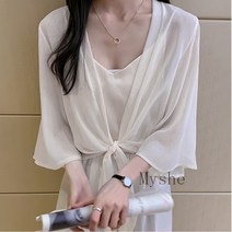 [Myshe]여성 여름 패션 볼레로 가디건 쉬폰 가디건 M5 51661228