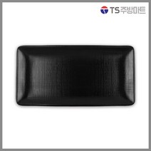 [돌산멜라민] 체크(흑) - 직사각접시 (업소용그릇 멜라민그릇 예쁜그릇 식당접시 멜라민볼 멜라민찬기 검정색그릇), (DS-7837), 1개