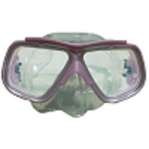 아쿠아렁 마이스터마스크(2안식) 스킨스쿠버잠수용품 아시인 핏 템포드(TEMP) 강화 렌즈 실리콘재질 스커트, 투명, 핑크