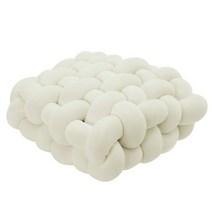 꽈배기쿠션 심플 포인트 베개 쇼파 사각 침대, 흰색