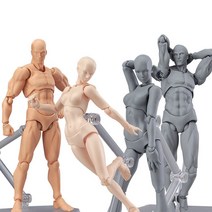 인체모형 드로잉 피규어 바디 스케치 조립형 관절피규어 바디쿤 여성 남성, shf 디럭스 스킨 남+여 세트