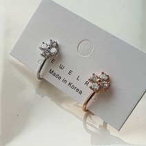 [에피라임] 큐빅 플라워 작은 귀찌 귀걸이