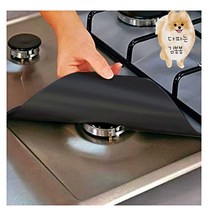 기름튐방지 화구 이물질 오염 가스레인지매트 기름때 방지 주방용 가스렌지깔판 검정, 블랙 4개입