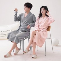 3초샤워가운 커플 잠옷 여성 목욕 가운 성인 순면 가을 2023 새로운 면화 남성 긴 드레싱, 8. 여자 L이 남자 XXXL에게 메인 사진 YP960