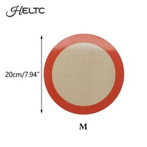 붙지 않는 둥근 실리콘 베이킹 매트 내열성 케이크 팬 라이너 시트 마카롱 피자 빵 오븐 에어 프라이어용, [02] M