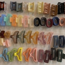 유광 컬러 무광 매트 헤어 집게핀, 11.크로스꼬임점박이무광(오렌지)