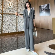 와이드레그 바지 수트 가을여성 정장세트 추천 예쁜곳 출근 키작녀 코디