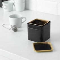 이케아 BLOMNING 블롬닝 사각 틴 케이스 10x10x10cm 커피 차 티백 보관함