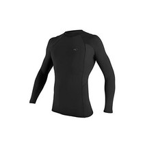 오닐 남성 베이직 스킨 UPF 50+ 긴팔 래쉬가드, Black Wave Logo (3342ic), Large