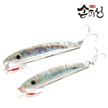 손피싱 뉴 메탈 지그/삼치 갈치 고등어 지깅 루어 낚시, 60g, 4-레드 스트라이프(1개입)