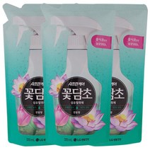 [살균 99.9%] 샤프란케어 꽃담초 섬유탈취제 연꽃향 리필 320ml, 3개