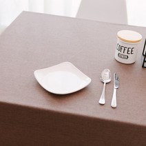 깔끔한 단색 예쁜 린넨 방수 식탁보 식탁커버 테이블보 테이블커버, 2인용(90x130cm), 커피색