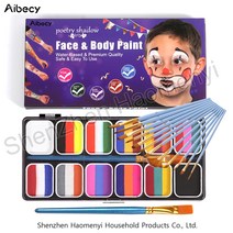 Aibecy 할로윈 분장 페이스 페인팅 + 나일론 브러쉬 13개, 12색