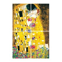 JH+액자 스티커 명화포인트 클림트키스 FM-16403_S/N:C2+727CBD ; 타일스티커 그래픽타일 벽면 욕실 화장실 타일 스티커 명화액자 명화 CJN147C