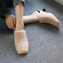 여자 뽀글뽀글 네모코 키높이 블로퍼 슬리퍼