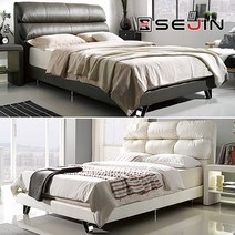 세진침대 돌체 프리미엄 PU가죽 투매트리스 평상형 침대 슈퍼싱글(SS), 펄크림화이트